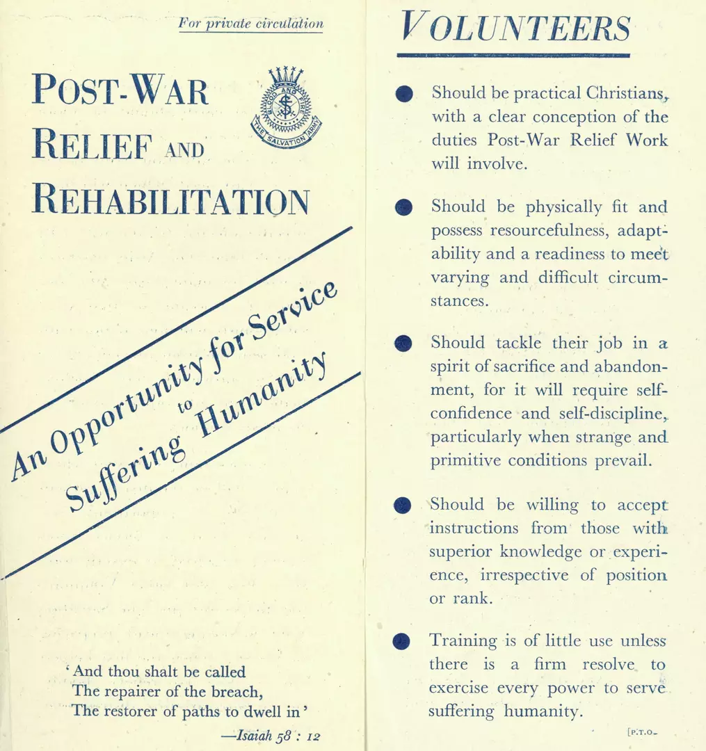 Post-War Relief Department