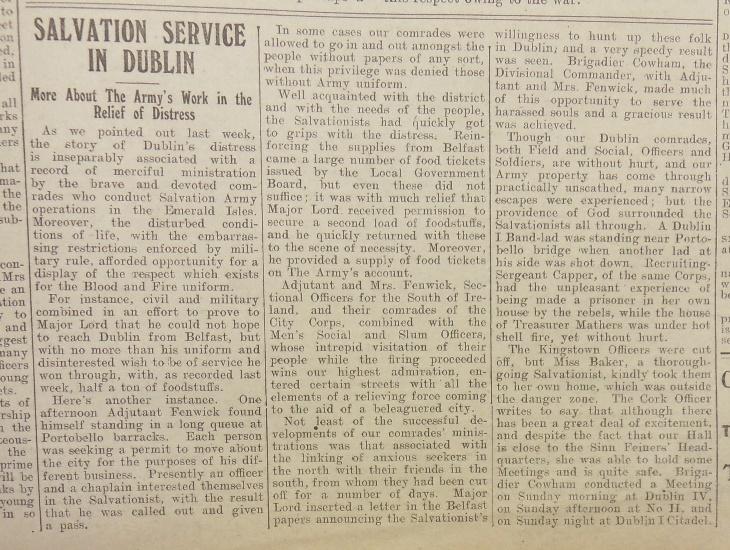 The Deliverer 'Salvation Service in Dublin' clipping