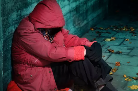 Person sleeping rough on the streets