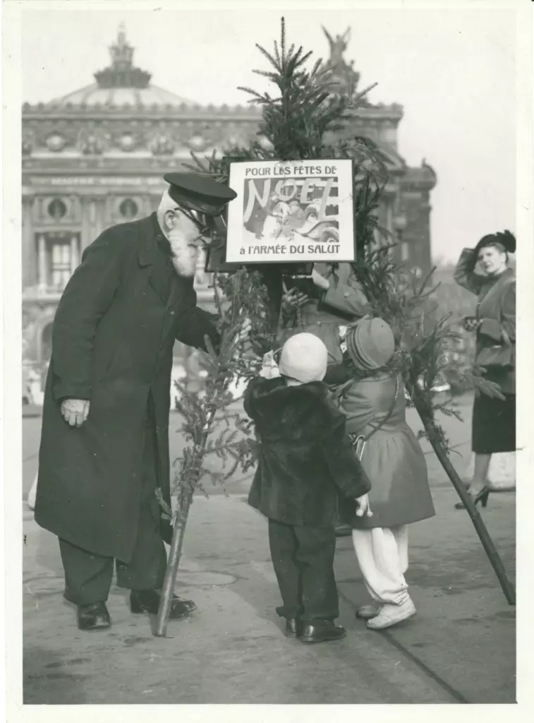 A Salvation Army Christmas kettle in France