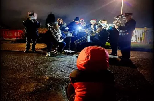 The Salvation Army in Oldham Fitton Hill held an outdoor Christmas carol service