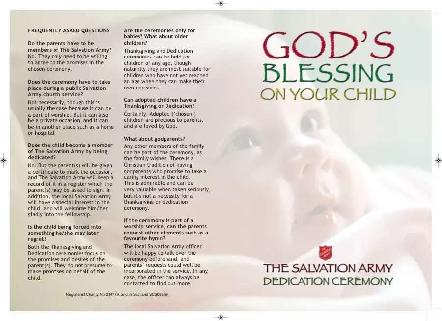 Frequently asked questions about dedication ceremony for babies and children