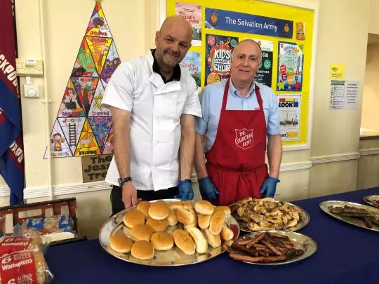 Staff served volunteers with a celebratory BBQ to say thanks