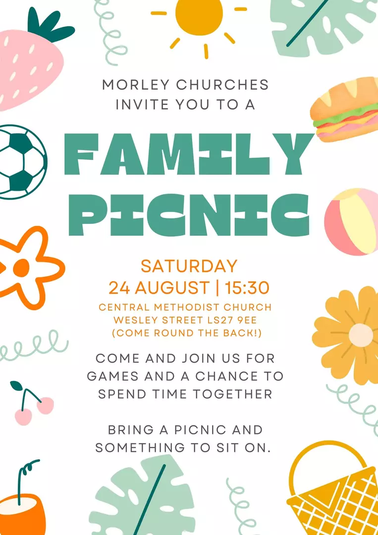 summer picnic 24 august 330pm central methodist morley 