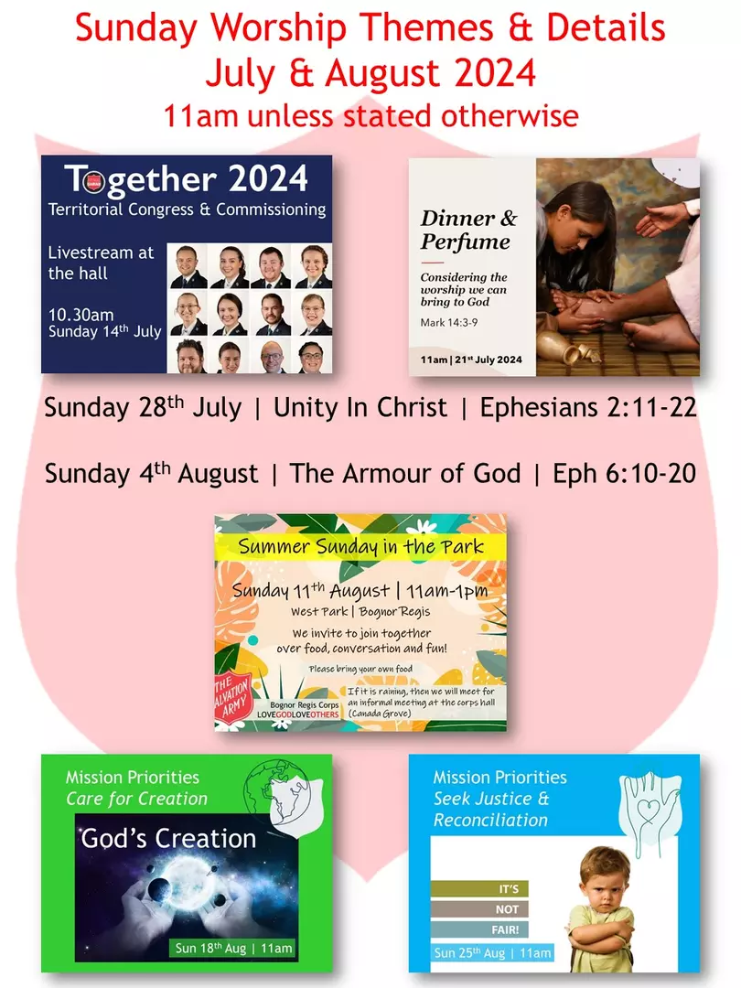 Sunday Themes July August 2024